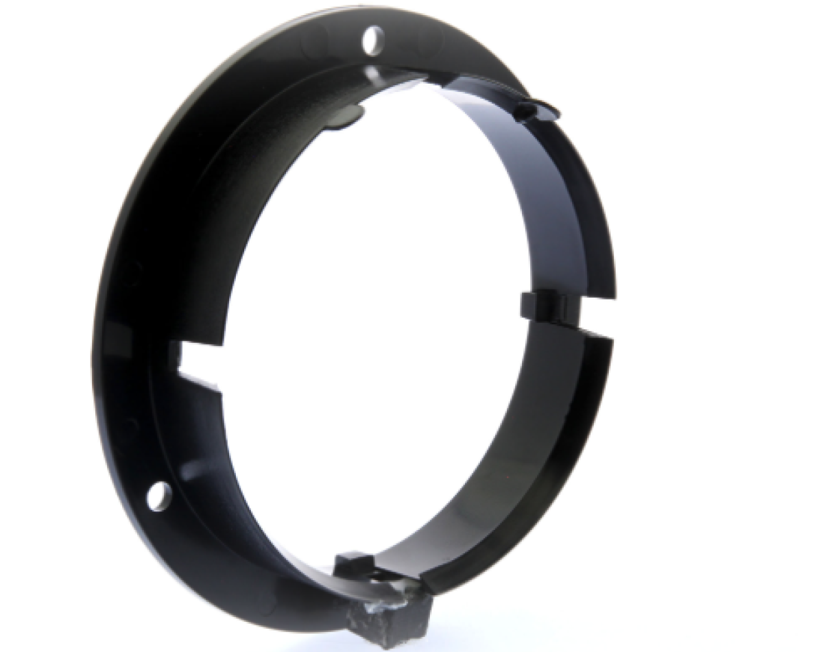 Black plastic mounting flange for 4" lights