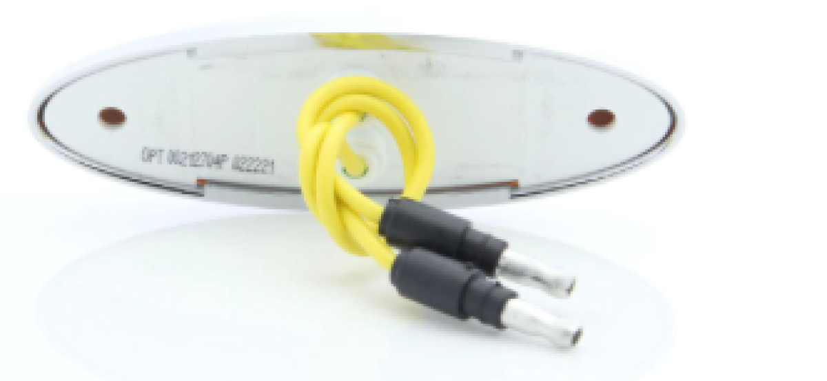 3-LED yellow marker/clearance light with bezel, .180 male bullets