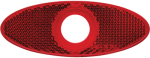 Red oval reflector for 3/4” lights, self adhesive