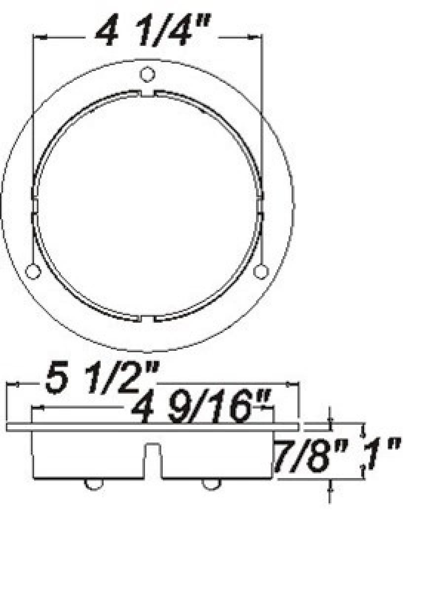 Black plastic mounting flange for 4" lights