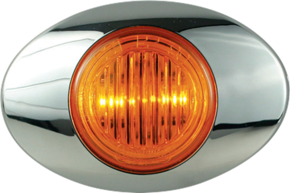2-LED yellow marker/clearance light with bezel, .180 male bullets