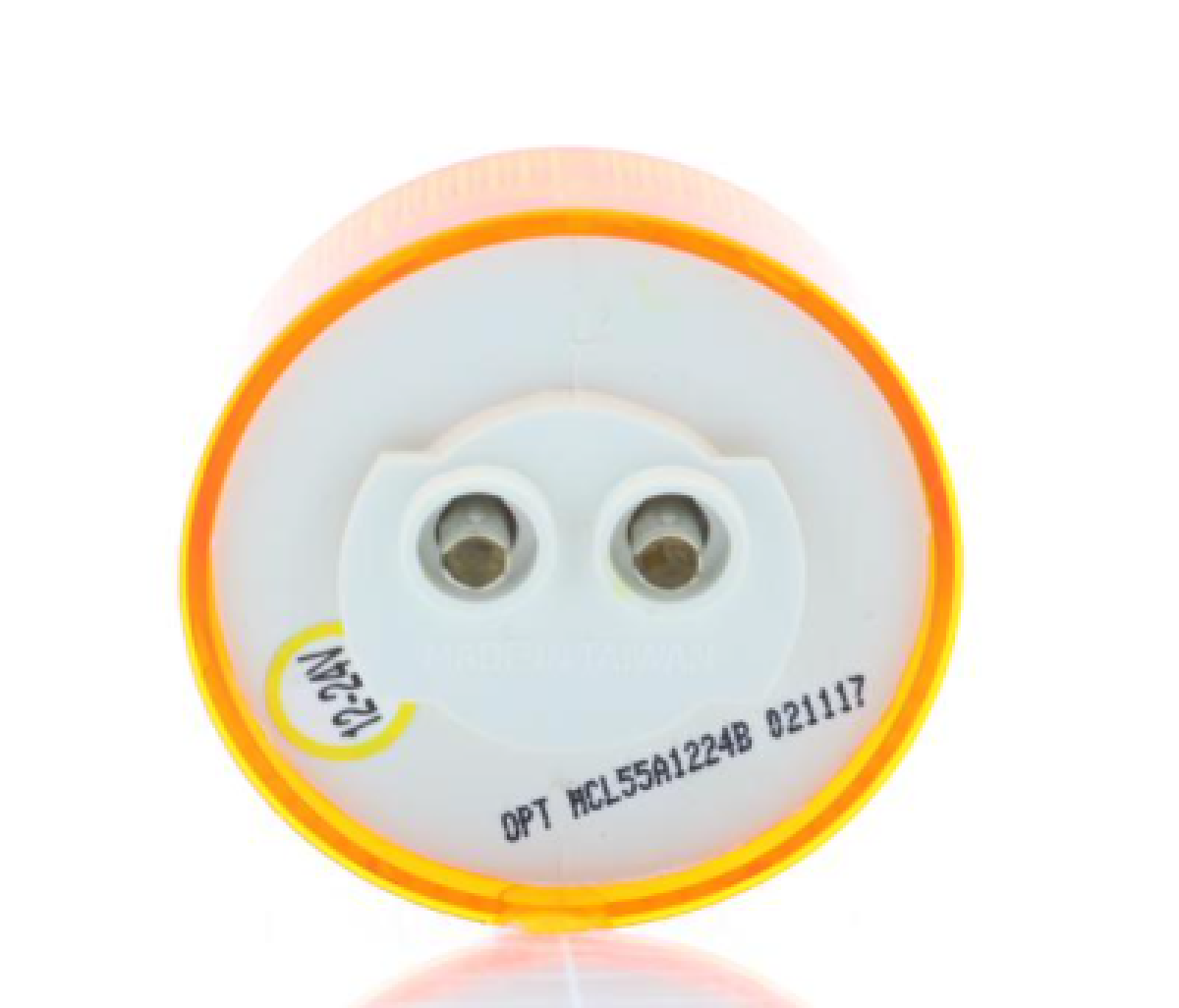 Yellow 2" marker/clearance light, grommet mount, 12-24V