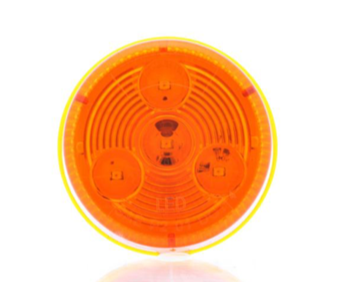 Yellow 2" marker/clearance light, grommet mount, 12-24V