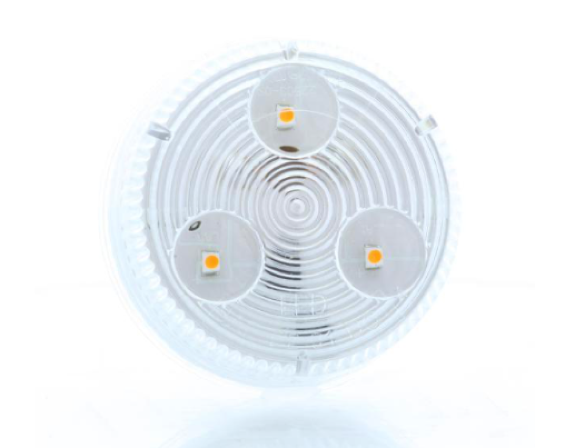 MCL55ACB Clear lens yellow 2" marker/clearance light, grommet mount, 12V