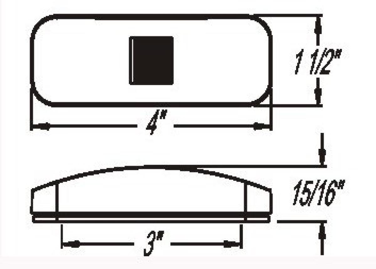 MCL44RB 6-LED RED marker/clearance light with reflex, 2-wire