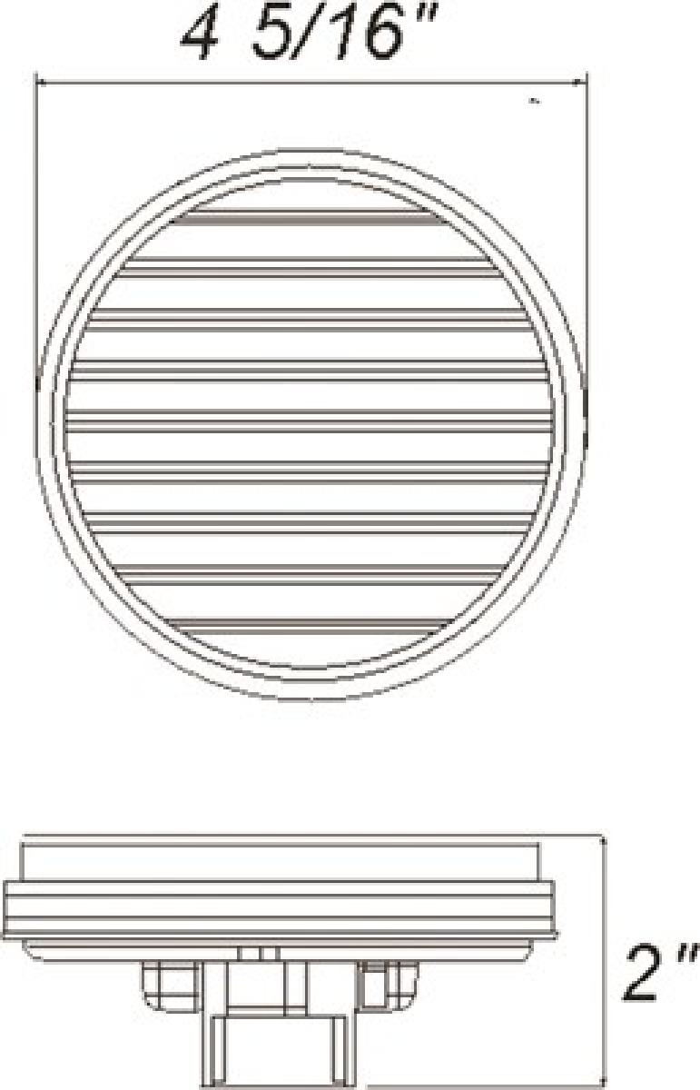 Clear back-up light, recess mount, standard 2-pin connection, 12-24V