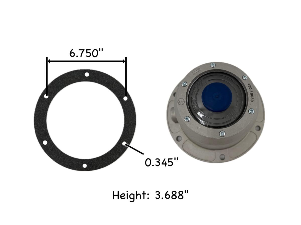 6 Holes, 7-1/2in OD Hub Cap
