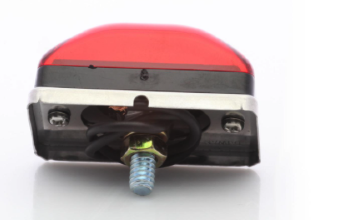 Red marker/clearance light, single wire, self grounding, 6" lead, clam