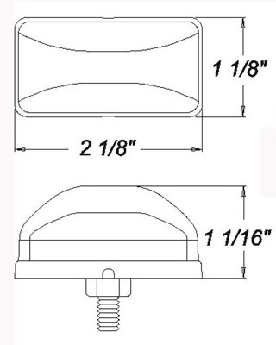 Red marker/clearance light, single wire, self grounding, 6" lead, clam