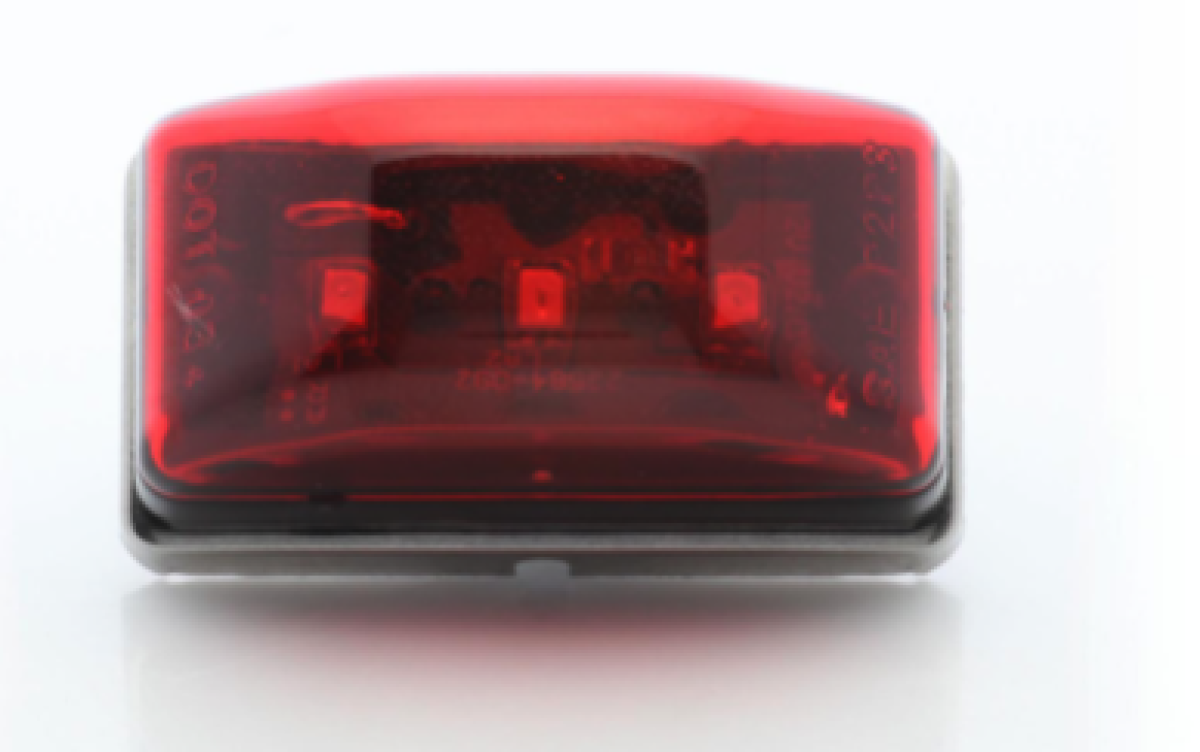 Red marker/clearance light, single wire, self grounding, 6" lead, clam