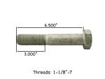 Dayton Parts 334‑739 | 1‑1/8″‑7 Grade 5 Equalizer Bolt – 6‑1/2″ OAL