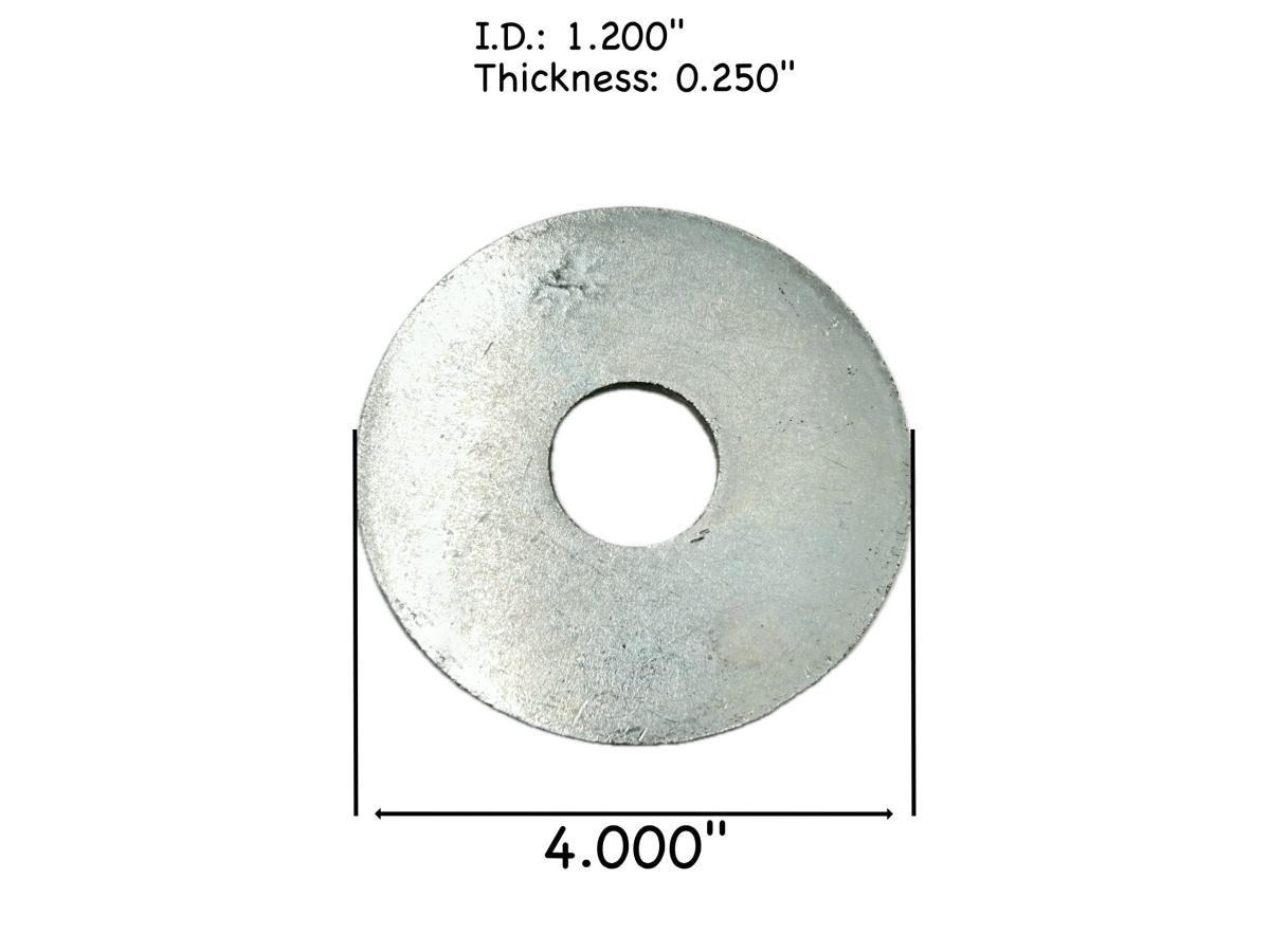 Dayton Parts 334-596 Suspension Washer / Spacer - 1-1/8" ID x 4" OD x 1/4" Thick - Heavy Duty Truck & Trailer