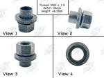Automann M4215 Sleeved Flange Nut - M22x1.5, 19mm Sleeve