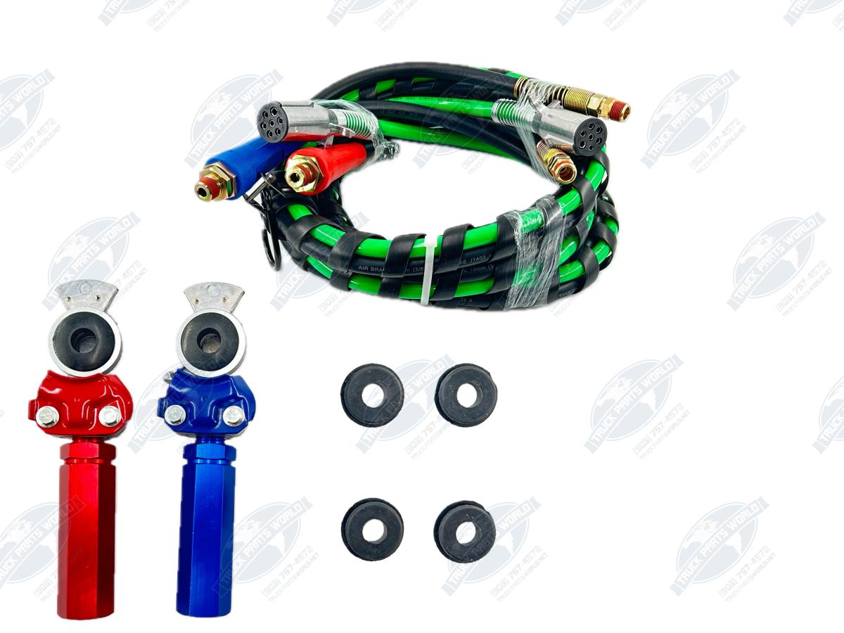 Kogler Goliath Steel 12ft Power Line Bundle - Heavy Duty Air Brake Hose Assembly with Durable Fittings for Commercial Fleet Trucks Trailers and Professional Maintenance Applications