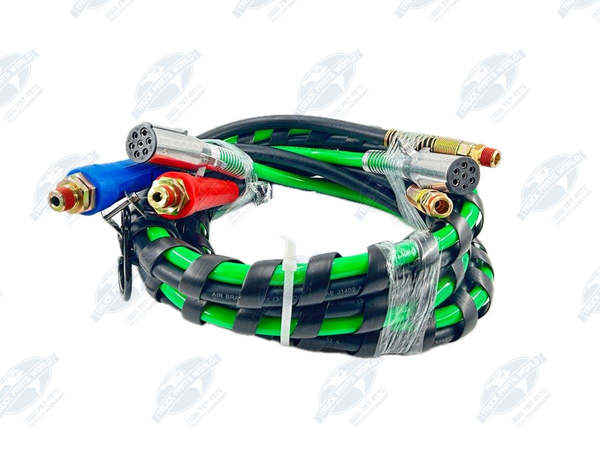 Kogler Goliath Steel 12ft Power Line Bundle - Heavy Duty Air Brake Hose Assembly with Durable Fittings for Commercial Fleet Trucks Trailers and Professional Maintenance Applications