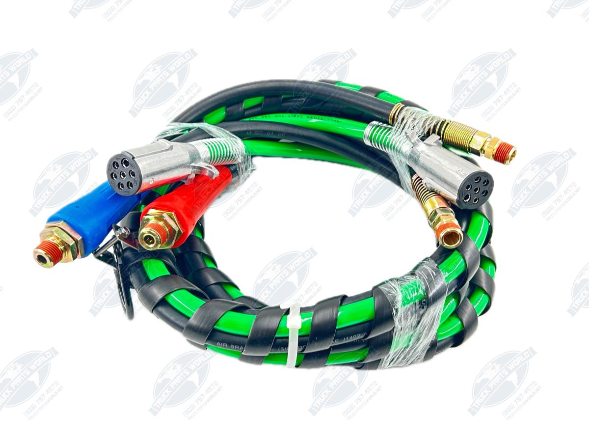 Kogler Goliath Steel 12ft Power Line Bundle - Heavy Duty Air Brake Hose Assembly with Durable Fittings for Commercial Fleet Trucks Trailers and Professional Maintenance Applications