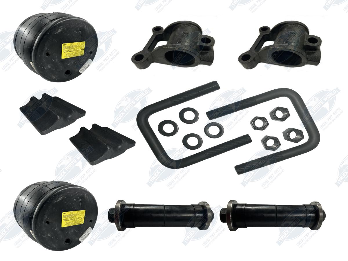 Peterbilt Air Leaf Kit: 2x Castings 03-01654 + 2x Firestone 9069 Air Bags