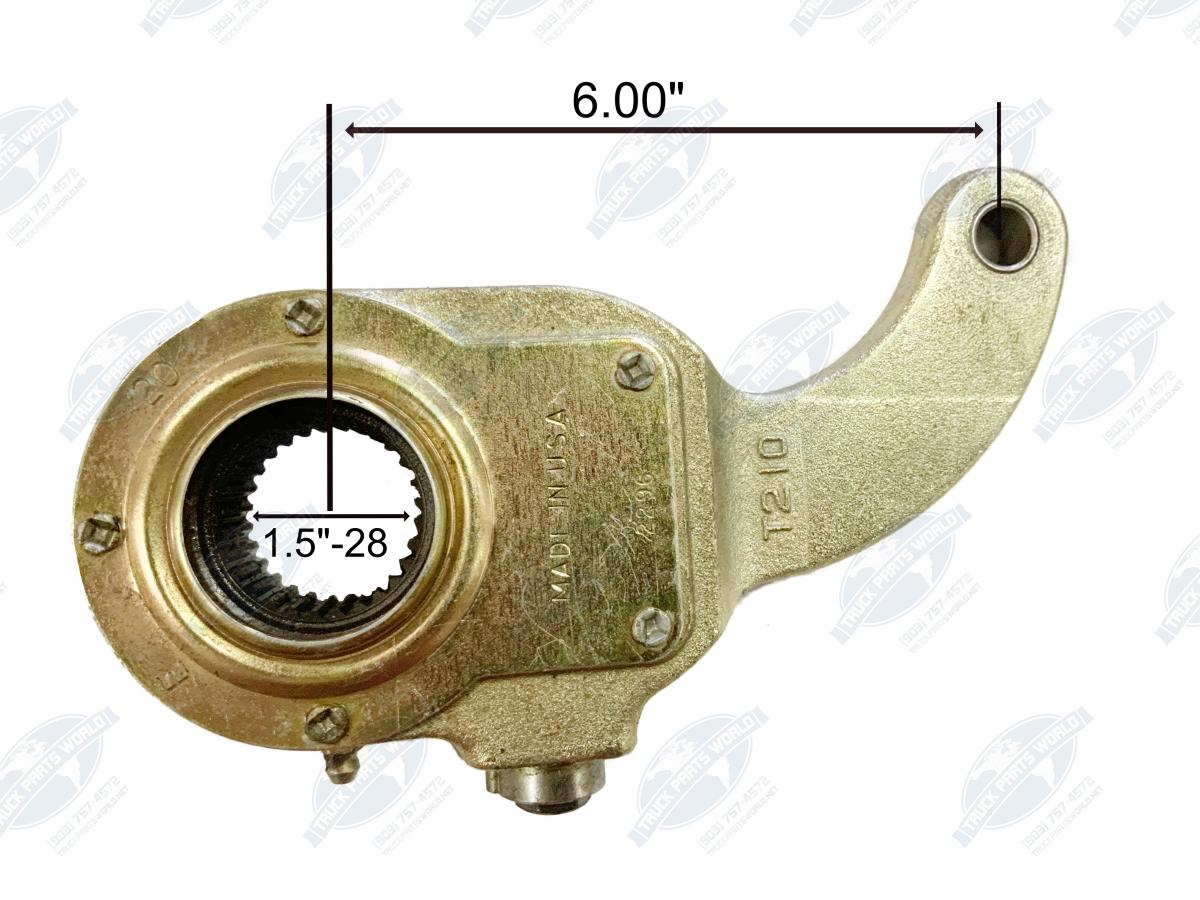 MANUAL SLACK ADJUSTER 1.5"x28 SPLINE - 6" Curved Arm