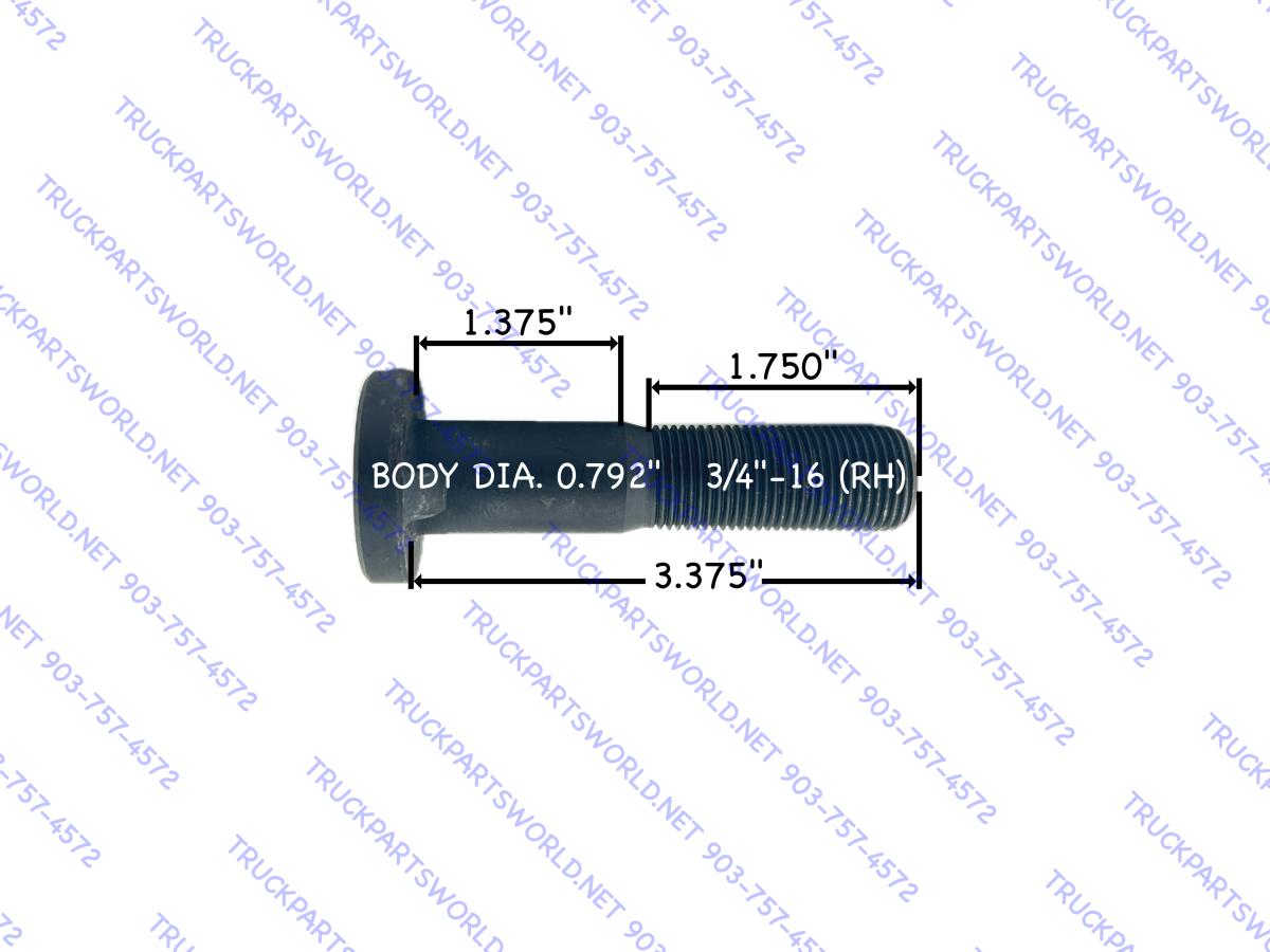 Dayton Parts 13-2323R: Wedge Head Wheel Lug Stud (Right-Hand Thread)