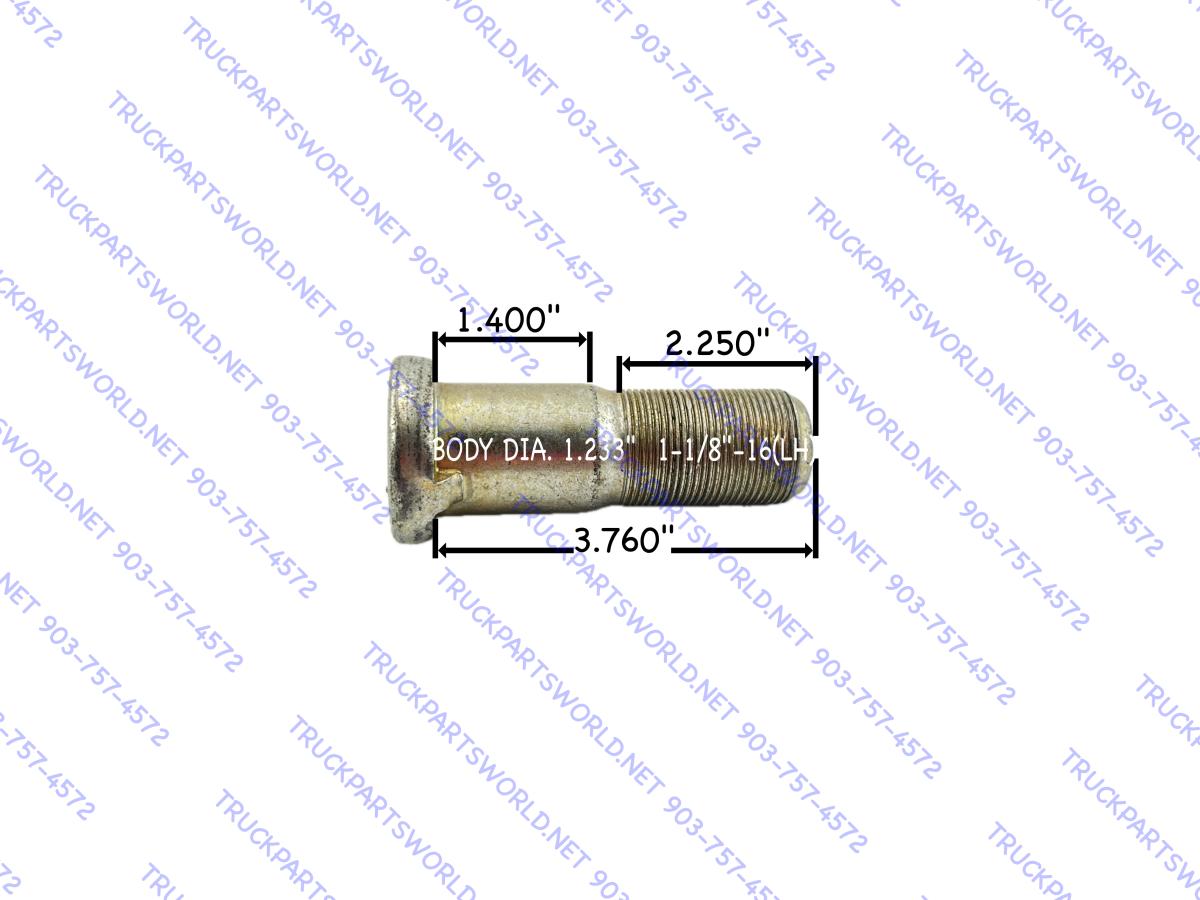 Dayton Parts 13-2334L: Heavy-Duty Wheel Lug Stud (Left-Hand Thread)