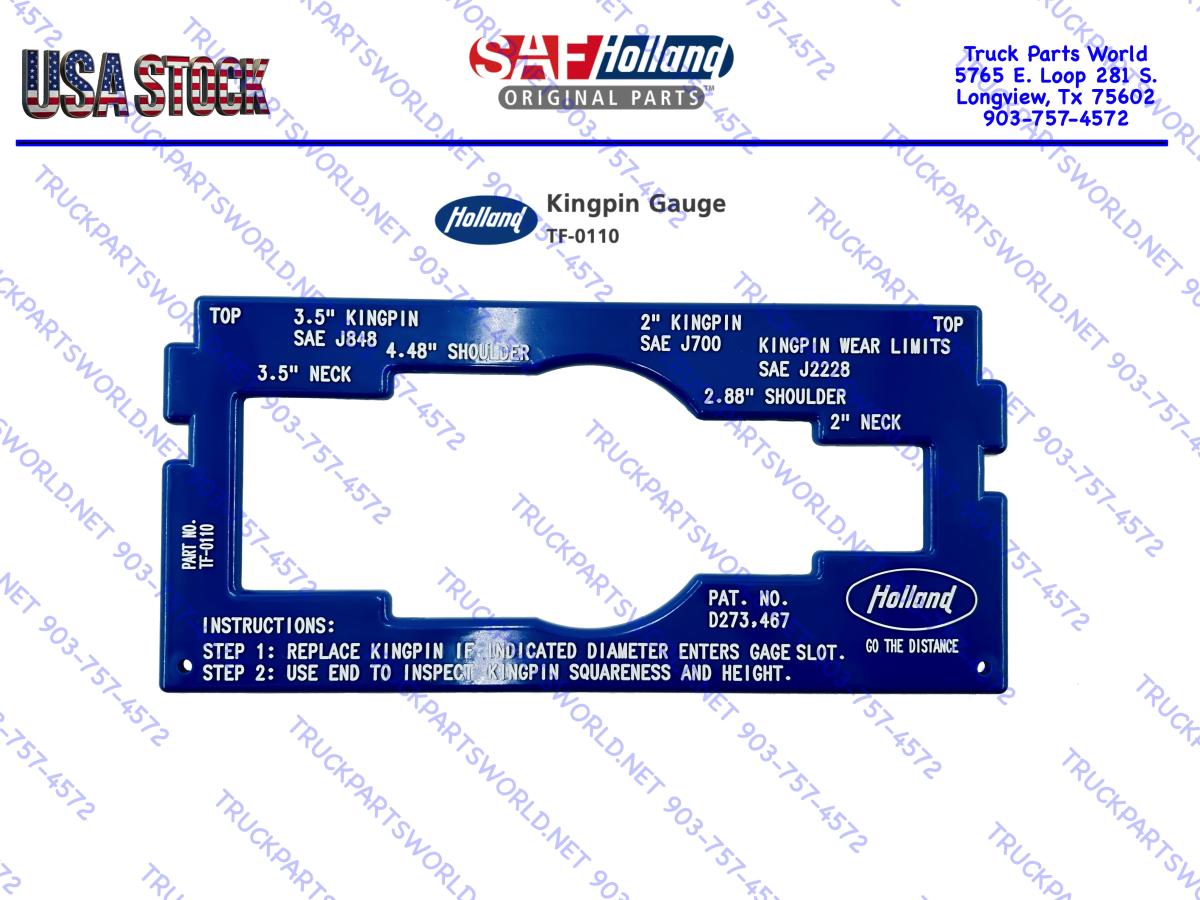 Holland TF-0110 Original Multi-Purpose Kingpin & Bolster Plate Gauge