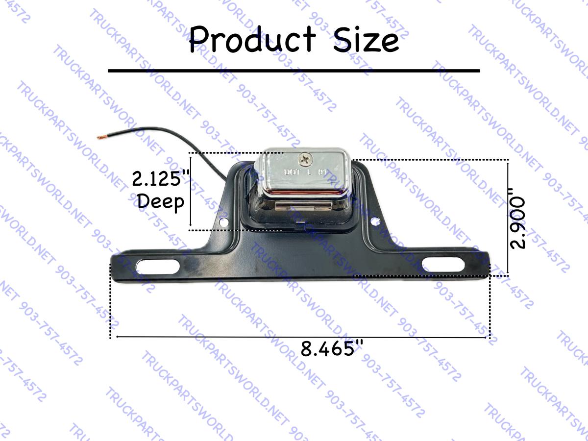 Automann 571.LG162LB License Plate Bracket Light Peterbilt 379 Volvo VNL LP52CB