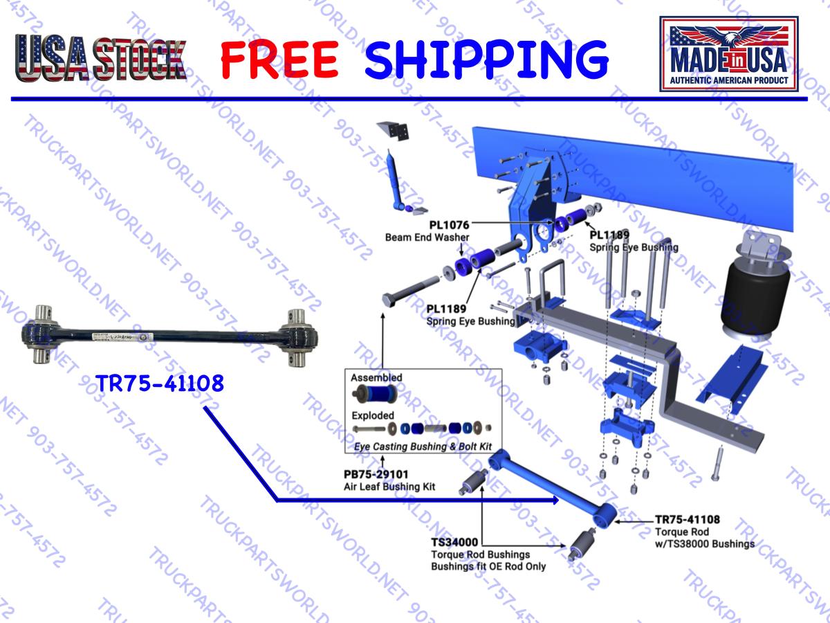 ATRO TR75-41108 Torque Arm | Peterbilt Low Mount Air Leaf