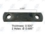 Dayton Parts 334-1485 Leaf Spring Axle U-Bolt Plate (4-Inch, Steel)