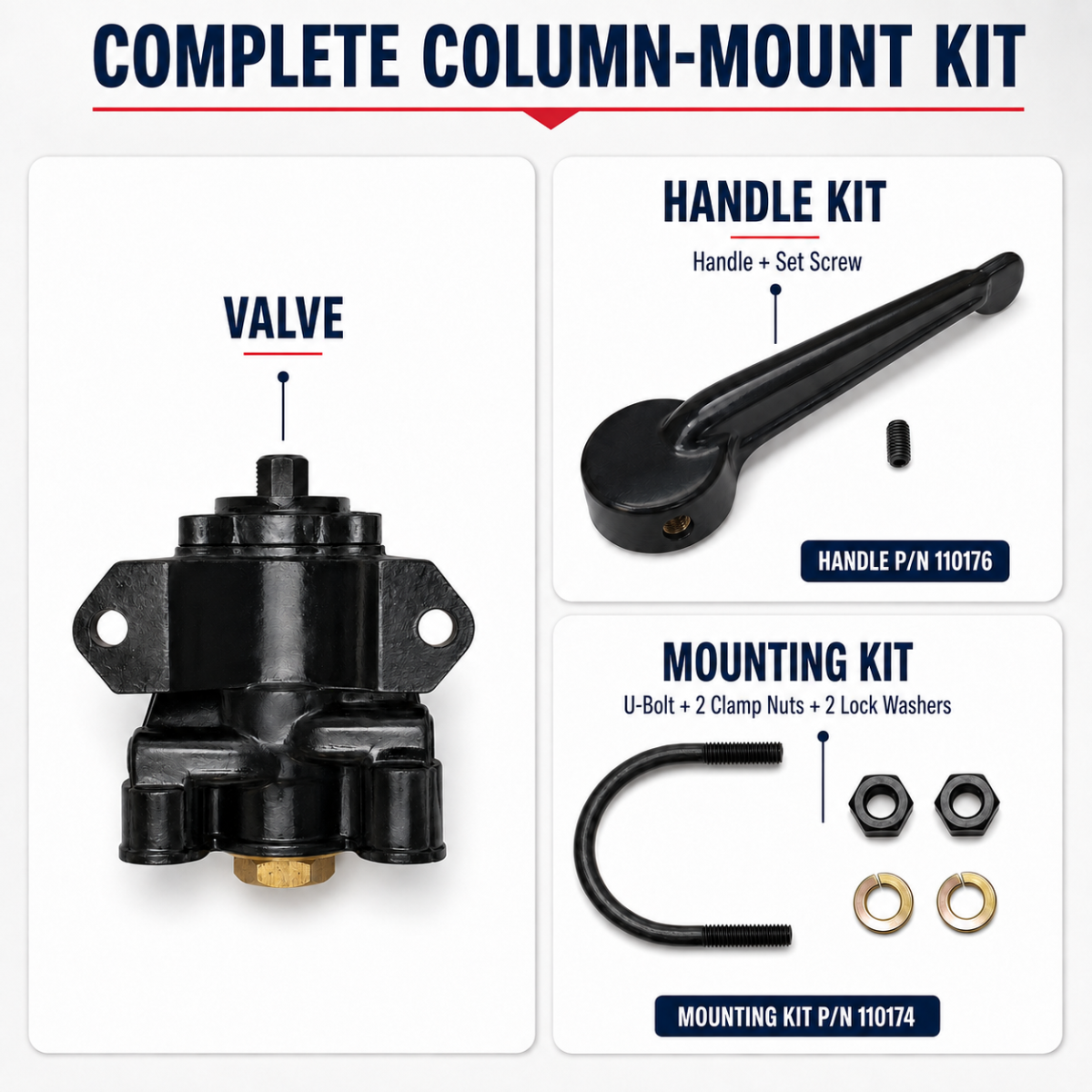 Sealco 5900 Trailer Brake Hand Control Valve with Handle & Mounting Kit