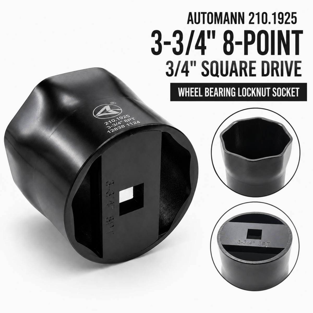 Automann 210.1925 Wheel Bearing Locknut Socket – 3-3/4" 8-Point