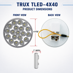 4" DUAL REVOLUTION RED STOP, TURN & TAIL TO WHITE BACK UP LED LIGHT WITH LOCK CONNECTOR