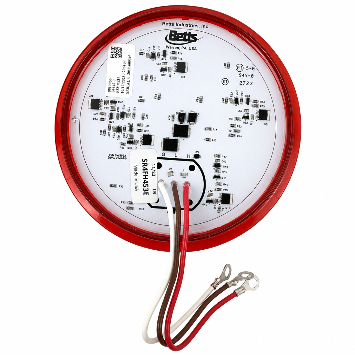 Betts SR4FH453E 4" Round Red 45-LED Stop/Turn/Tail Light Insert
