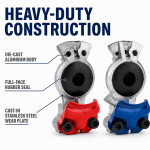 Tramec Sloan 441015 & 441016 Aluminum Gladhand Set – Red Emergency & Blue Service