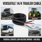 Phillips 3-192 14/4 Trailer Cable – 14 Gauge 4-Conductor Wire Sold by the Foot