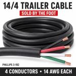 Phillips 3-192 14/4 Trailer Cable – 14 Gauge 4-Conductor Wire Sold by the Foot