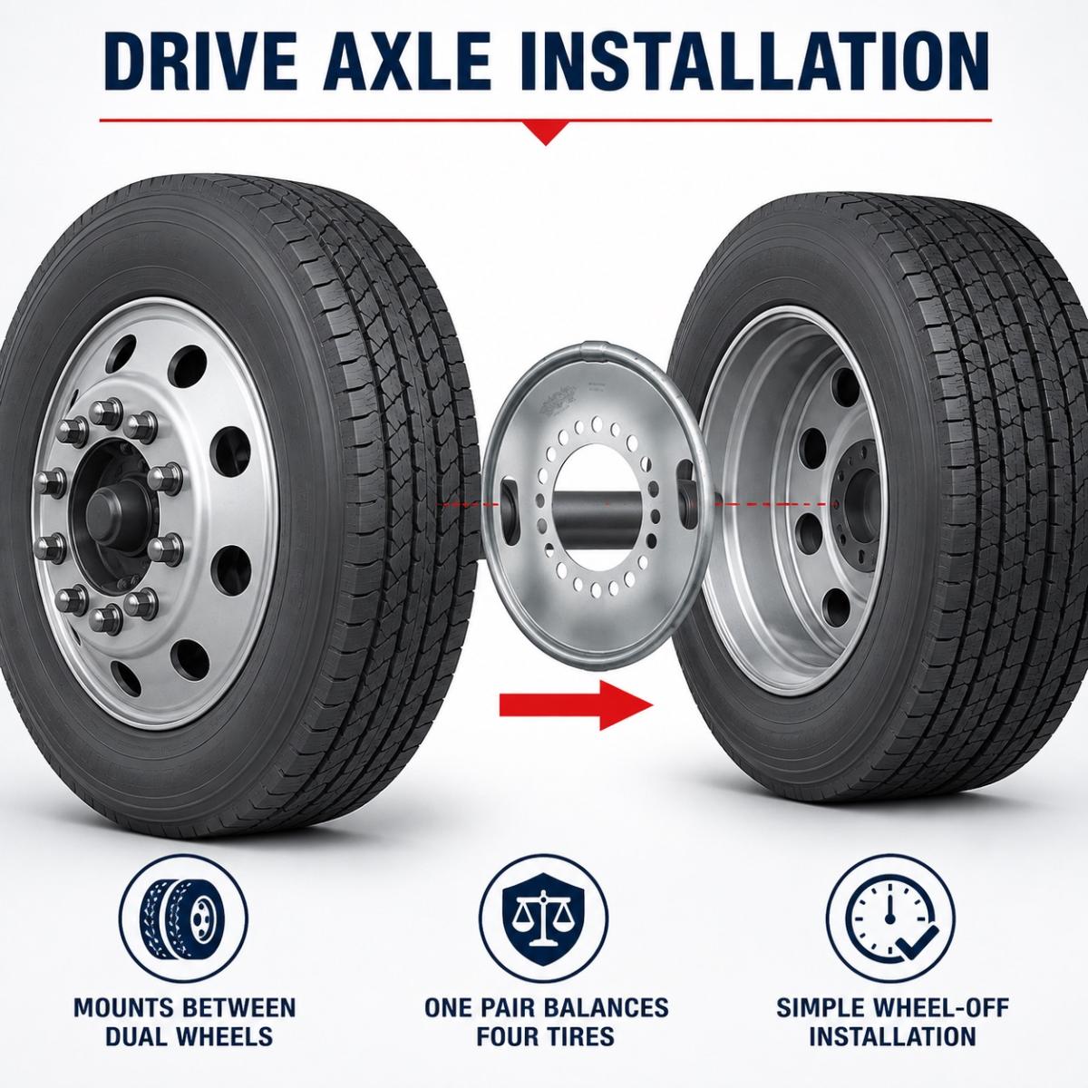 Centramatic 600-640 Drive Axle Wheel Balancers for 22.5” Wheels – Pair of 2