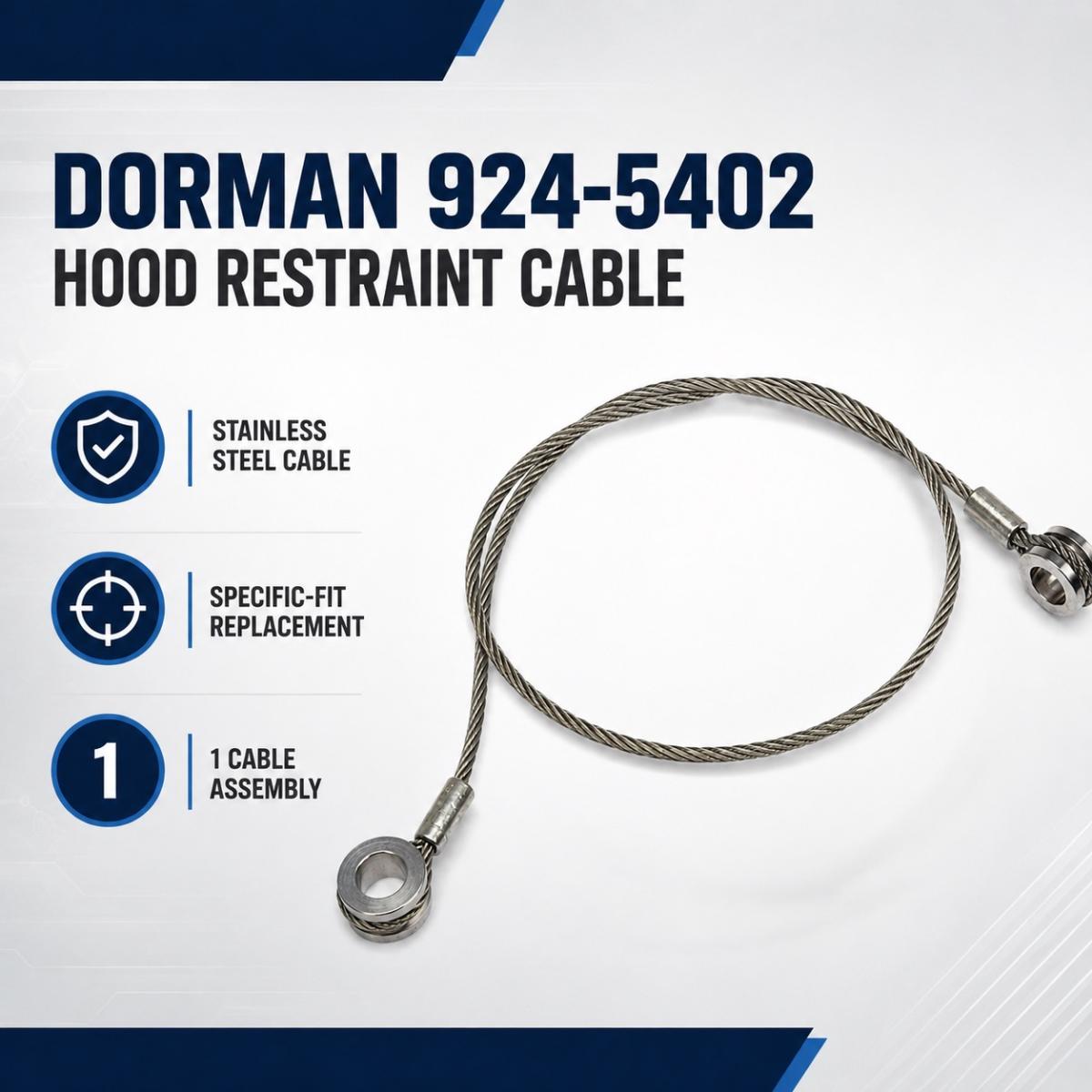 Dorman 924-5402 Hood Restraint Cable for Peterbilt Trucks