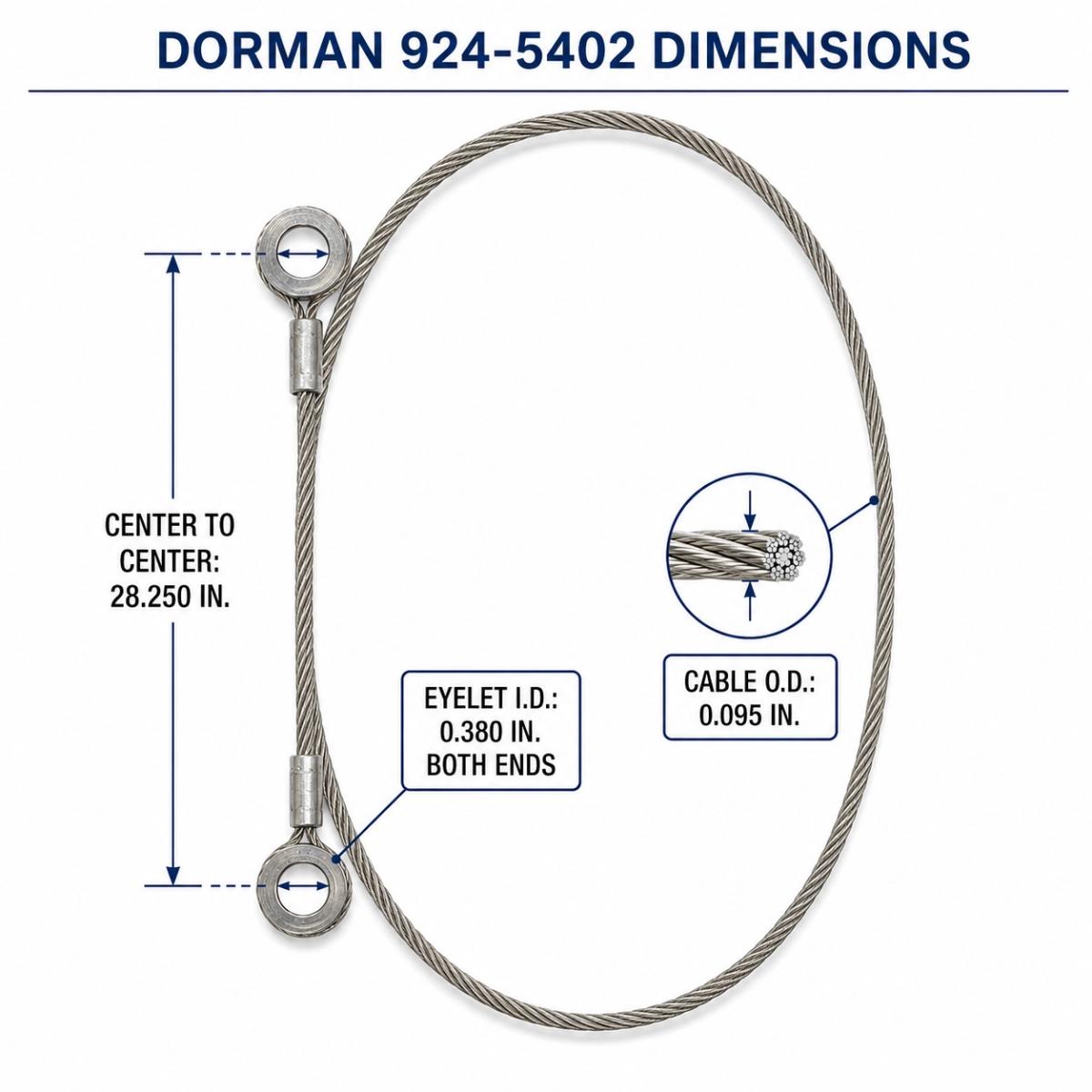 Dorman 924-5402 Hood Restraint Cable for Peterbilt Trucks