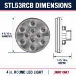 Optronics STL53RCB 4-Inch Clear Lens Red 10-LED Stop Turn Tail Light