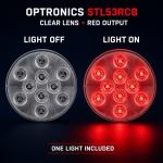 Optronics STL53RCB 4-Inch Clear Lens Red 10-LED Stop Turn Tail Light