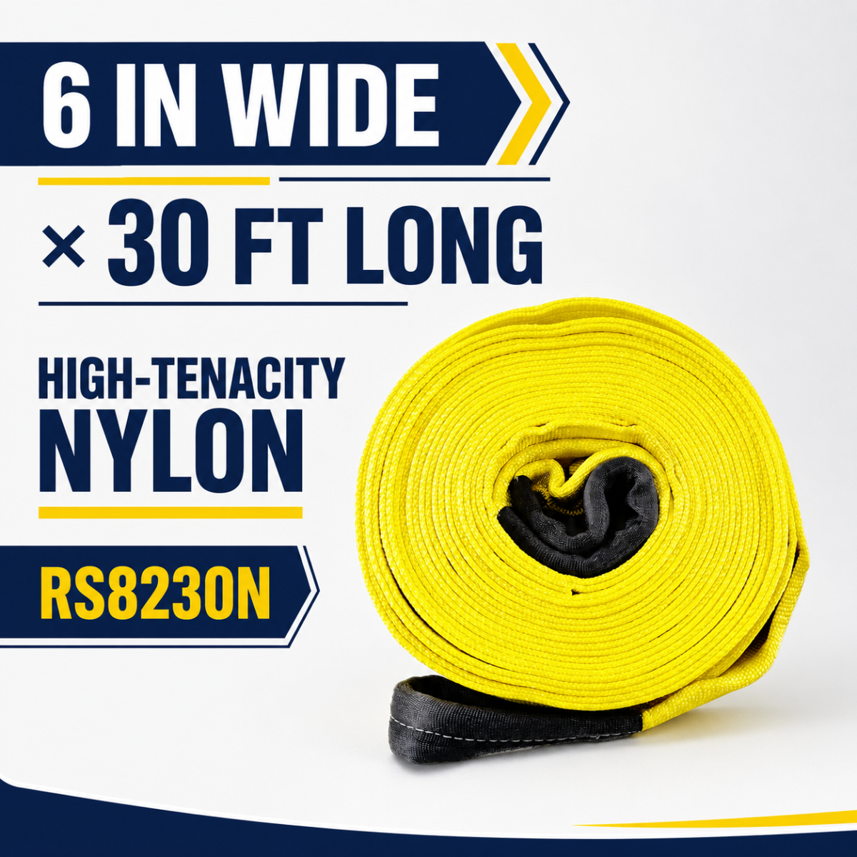 Spenser RS8230N Super Duty Recovery Strap - 6" x 30' (82,