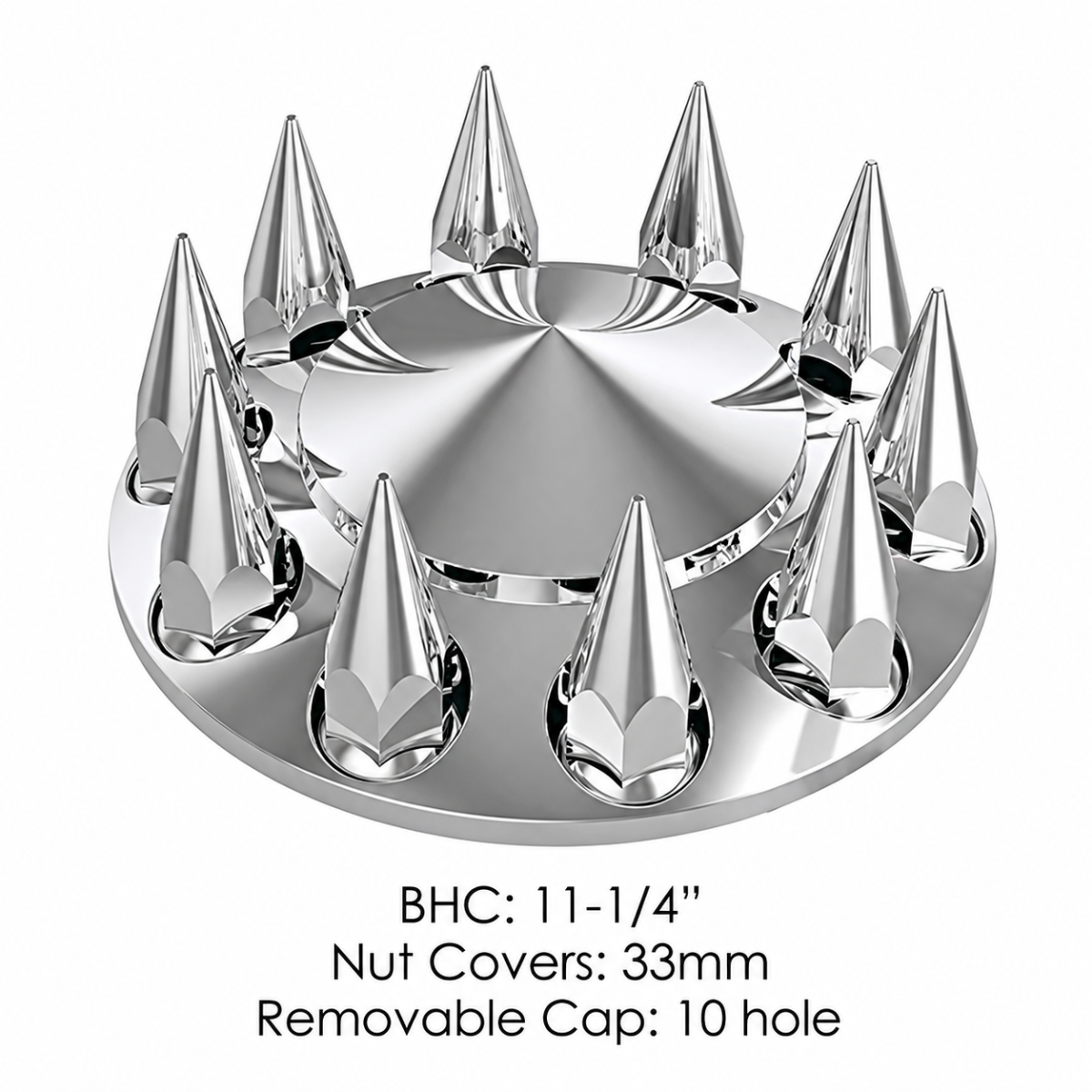 Automann 562.E1007C Pointed Chrome Front Axle Cover Set
