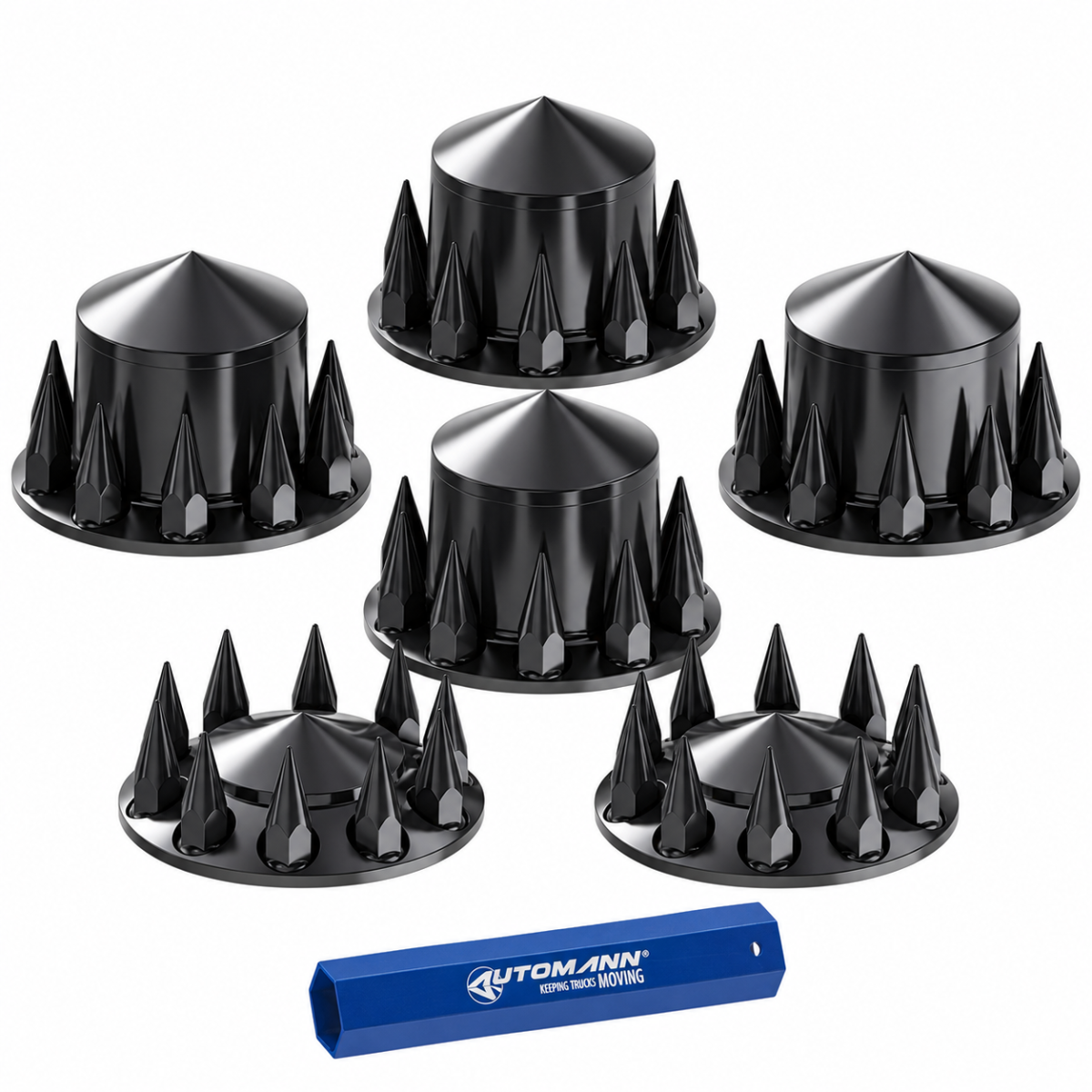 Automann 562.FR1012X Complete Black ABS Axle Cover Set