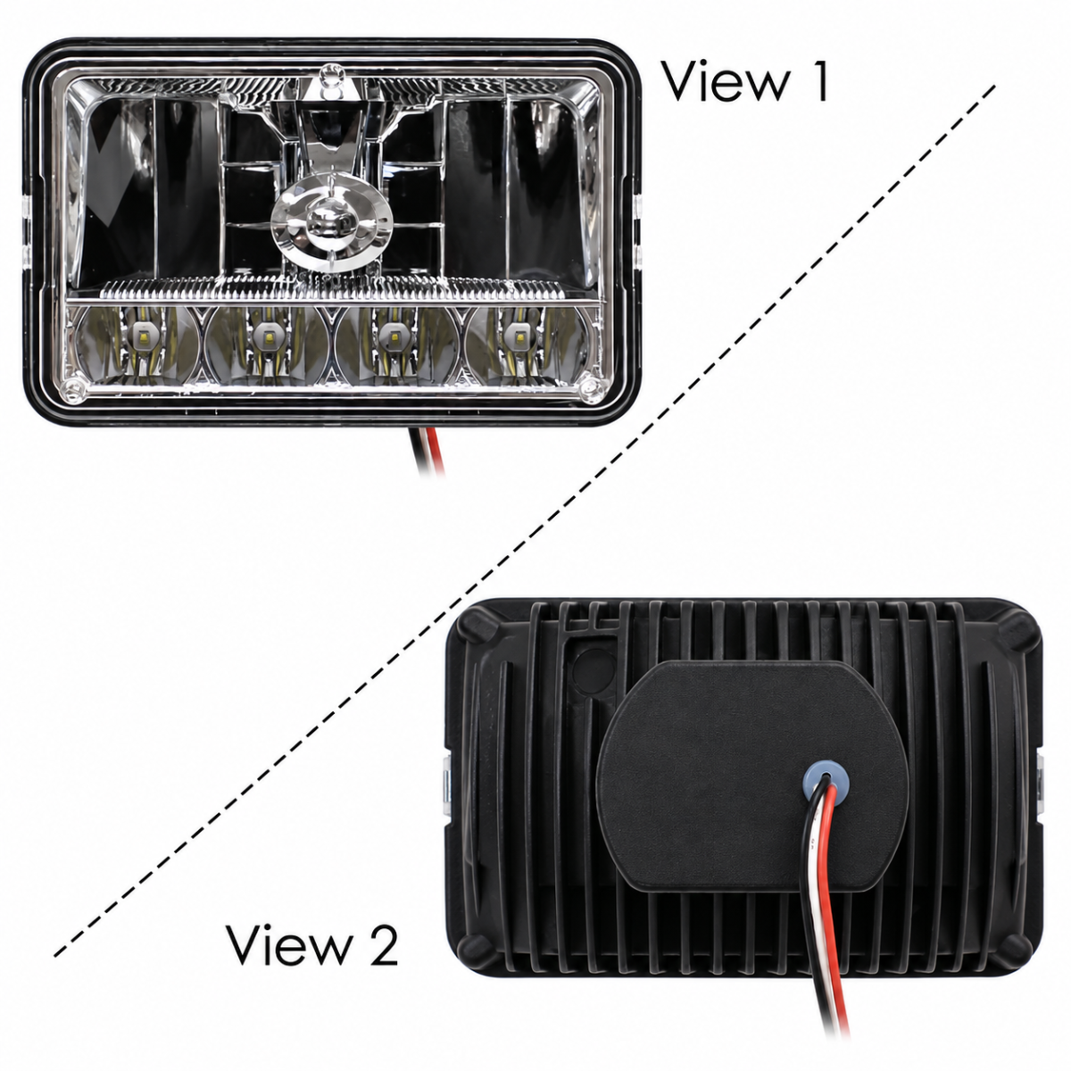 Automann 571.LD4X6W5HL High/Low-Beam LED Headlight - 4 x 6 Inch