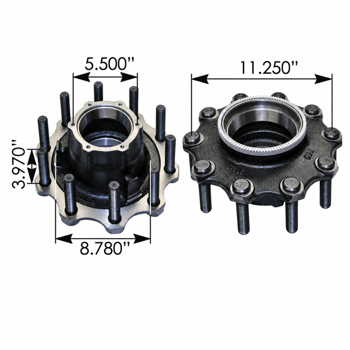 Automann 150.T1101.S1 Outboard-Mount Trailer Hub Assembly – Dual Aluminum Wheels