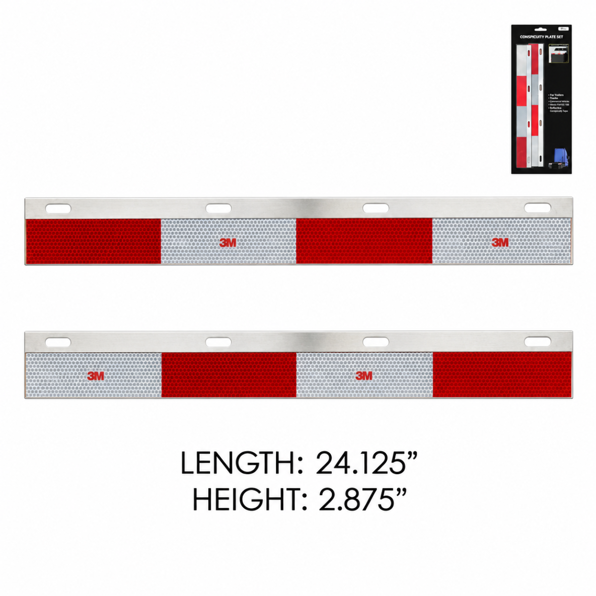 Automann 562.440 Straight Aluminum Conspicuity Plate Set