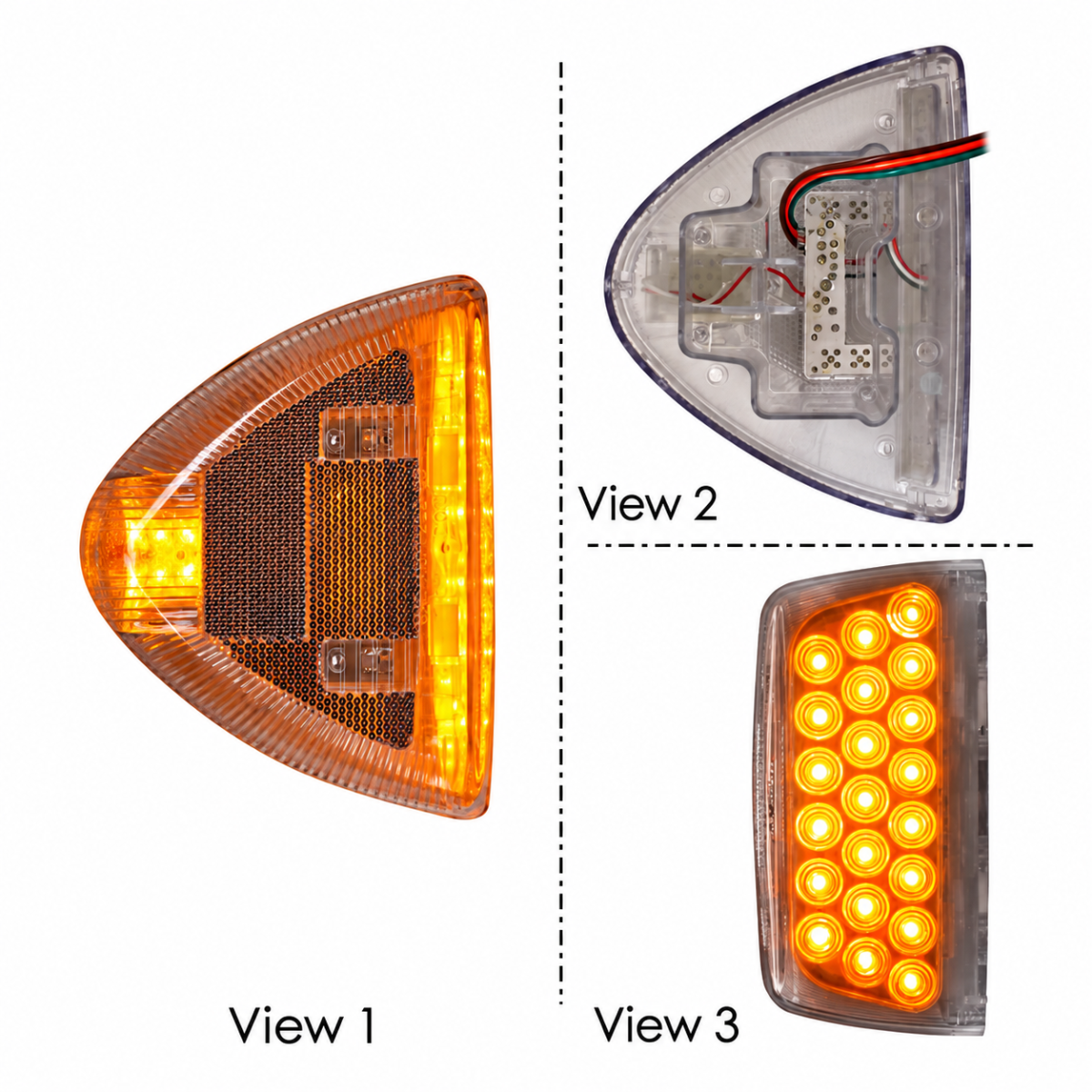 Automann 564.75077 Clear-Lens Amber Peterbilt LED Turn Signals – Pair