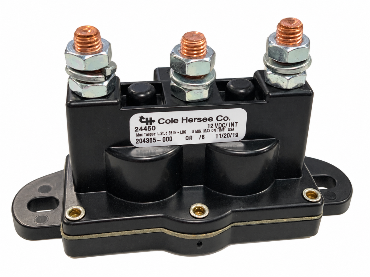 24450 COLE HERSEE 12 VOLT MOTOR REVERSING INTERMITTENT DUTY DPDT SOLENOID