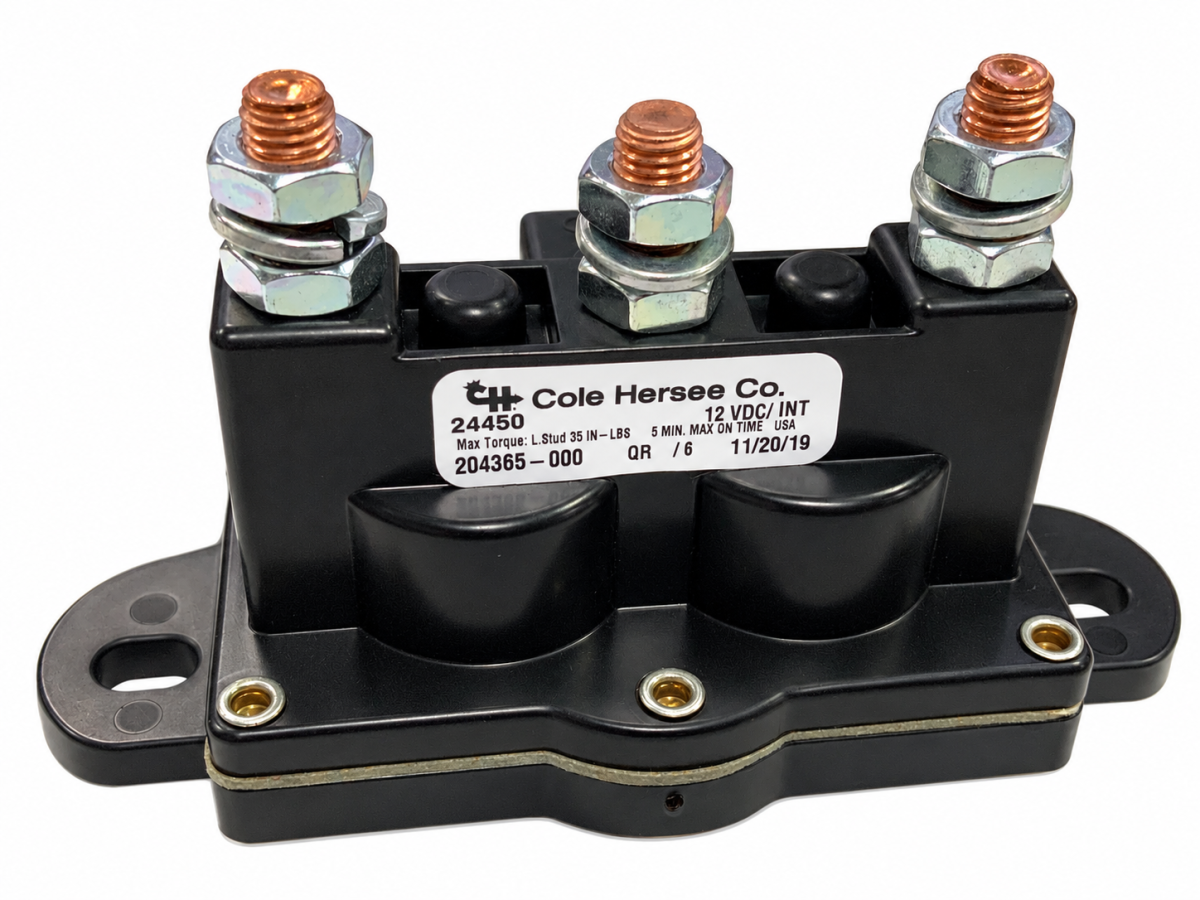 24450 COLE HERSEE 12 VOLT MOTOR REVERSING INTERMITTENT DUTY DPDT SOLENOID