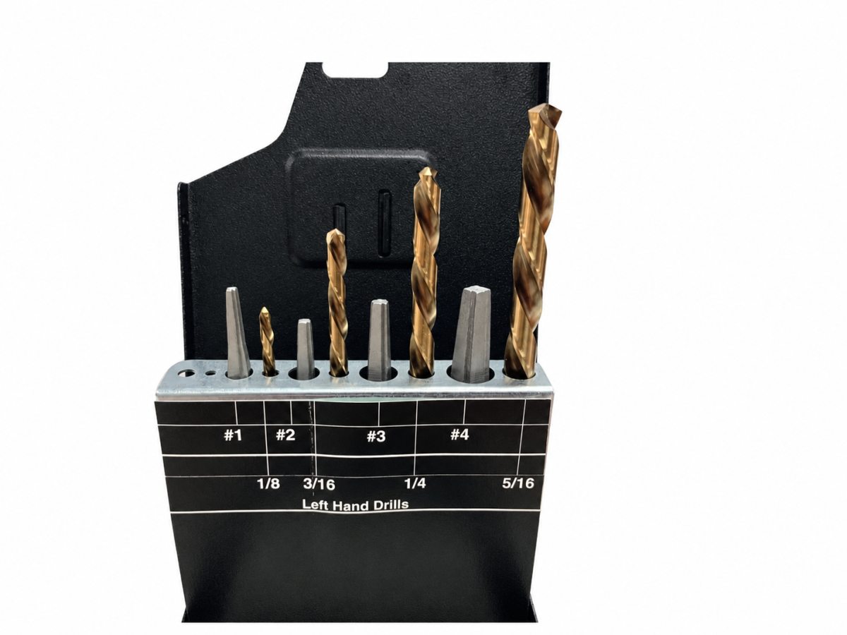 Norseman 8pc Square Extractor & Left Drill bit set USA #70850